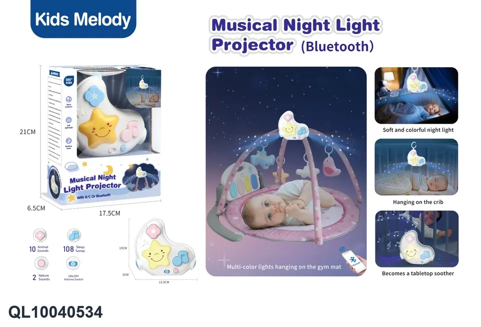 Bluetooth Moon Projection Night Light (with light and music) Window Box wholesale from Qili Toys