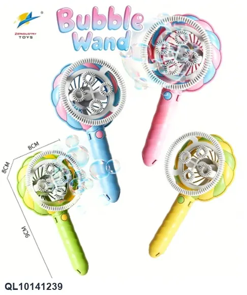 Electric Bubble Gun With Large And Small Bubble Solutions, Plus 1 Bottle Of 30Ml Bubble Solution. [Requires 1 X 5-Cell Battery] OPP Bag wholesale from Qili Toys