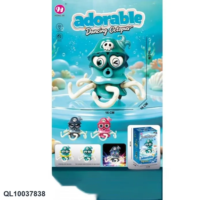 Electric Light And Music Spray Octopus, With Lights And Music, Walking In All Directions, Swinging Tentacles, (three colors mixed). Sealed Box wholesale from Qili Toys