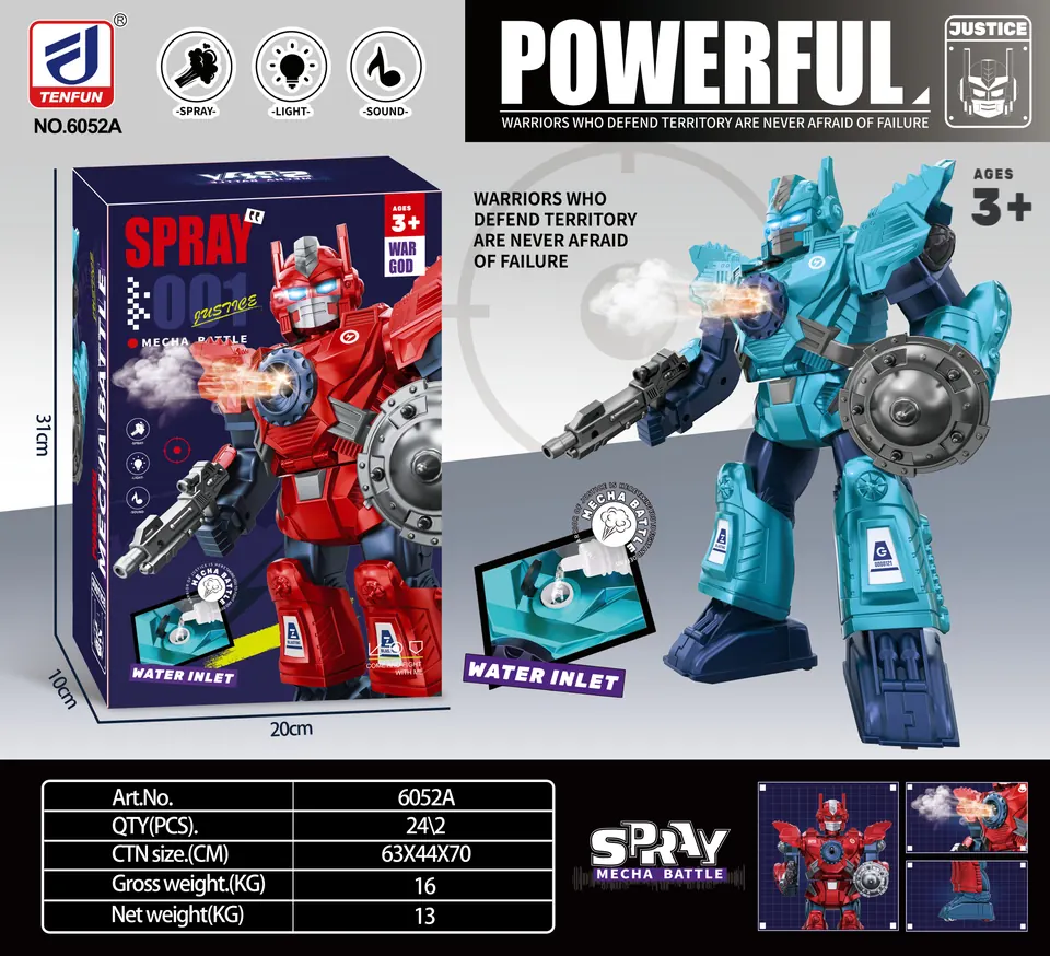 Electric Rotating Spray Robot Color Box wholesale from Qili Toys