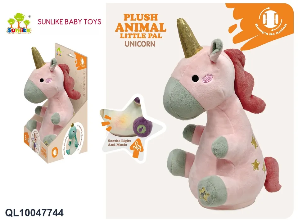 Electric Spinning Circle Music Repeater Unicorn Display Box wholesale from Qili Toys