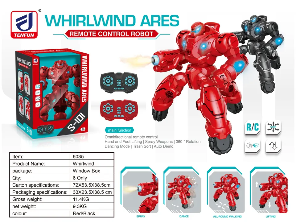 Remote Control Stunt Robot Whirlwind War God Window Box wholesale from Qili Toys