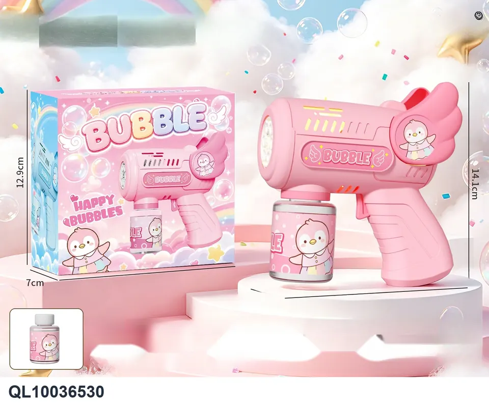 Round Angel Bubble Gun Color Box wholesale from Qili Toys