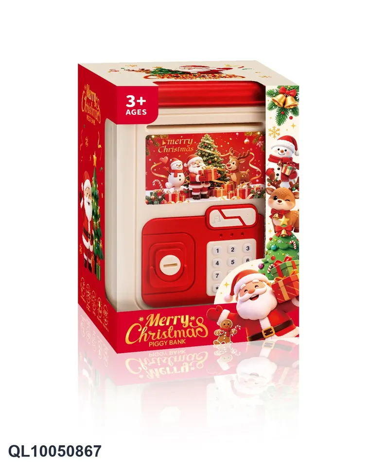Smart Piggy Bank-Christmas (with music & lights) Window Box wholesale from Qili Toys