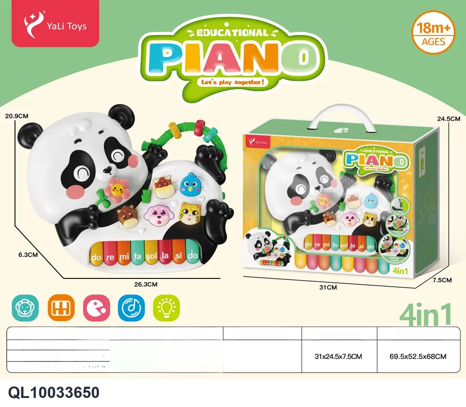 Spanish Panda Light Music Cartoon Electronic Keyboard Window Box wholesale from Qili Toys