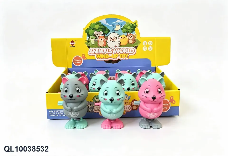 Wind-Up Cartoon Hamster Display Box wholesale from Qili Toys