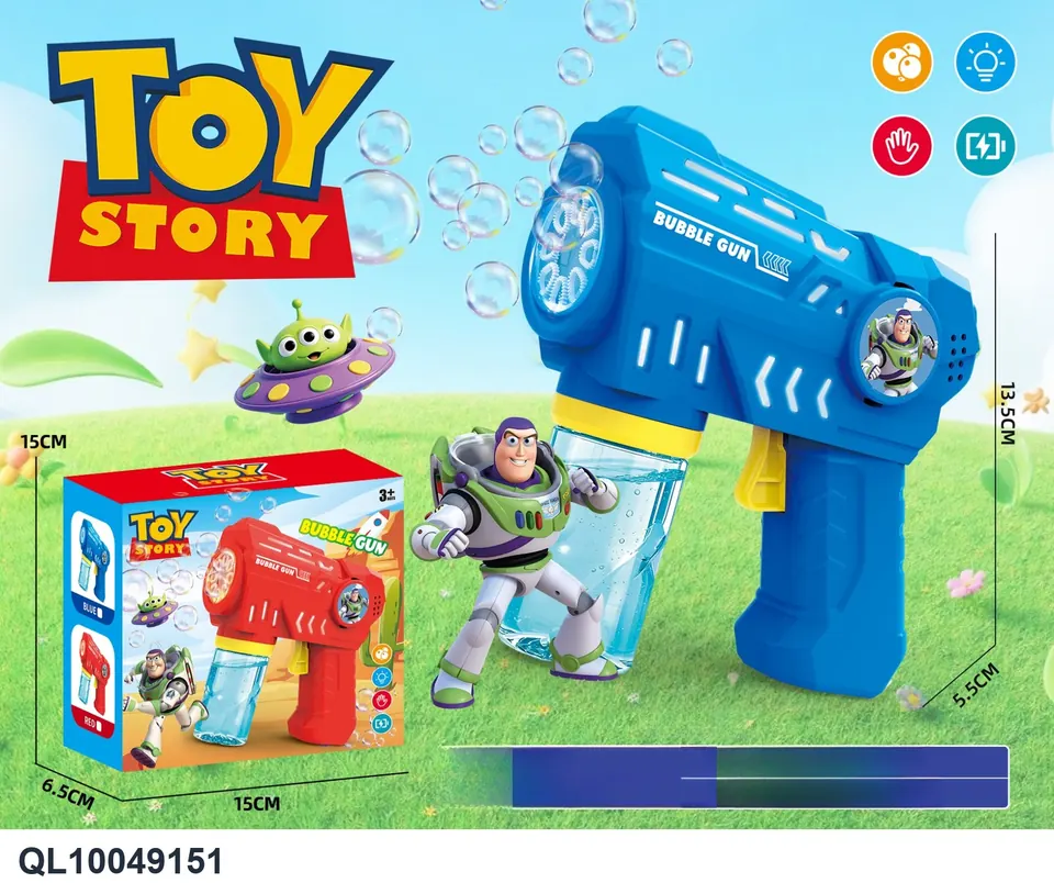 (buzz lightyear, electric bubble gun-with light) Color Box wholesale from Qili Toys