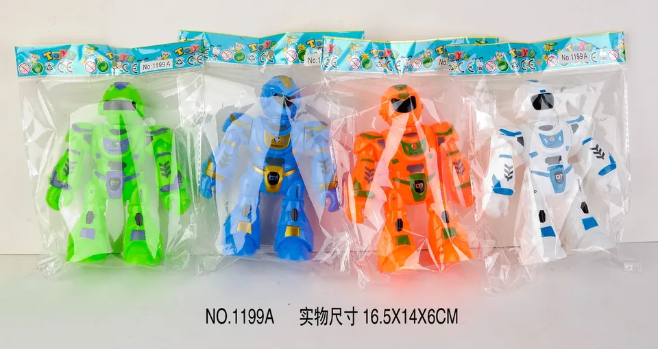 Four Types Of Robots With Colored Lights (4 types mixed equally) OPP Bag wholesale from Qili Toys