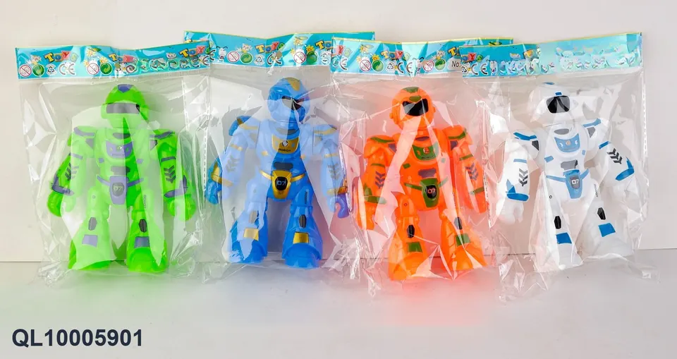 Four Types Of Robots With Colored Lights (4 types mixed equally) OPP Bag wholesale from Qili Toys