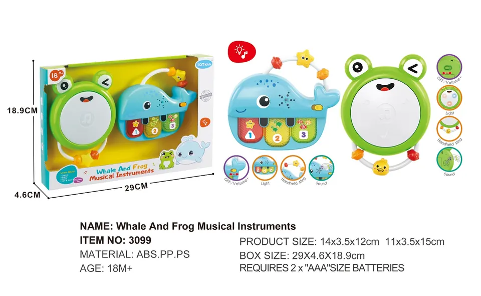 Frog And Whale Light And Music Combination Window Box wholesale from Qili Toys