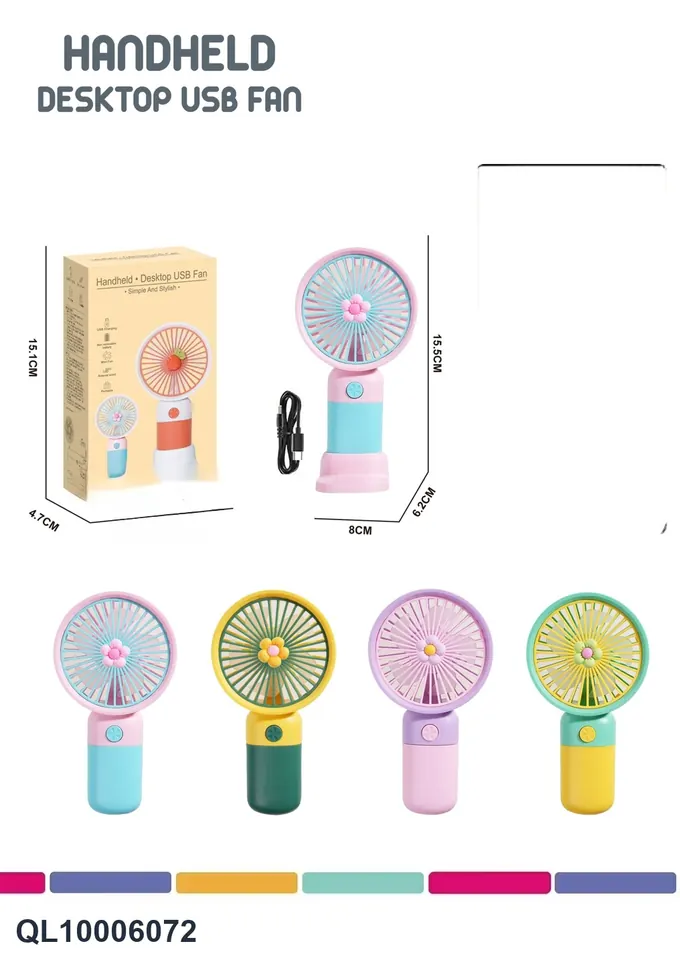 Handheld Fan, 4-Color Assortment Color Box wholesale from Qili Toys