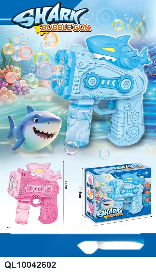 Shark Bubble Gun Color Box wholesale from Qili Toys