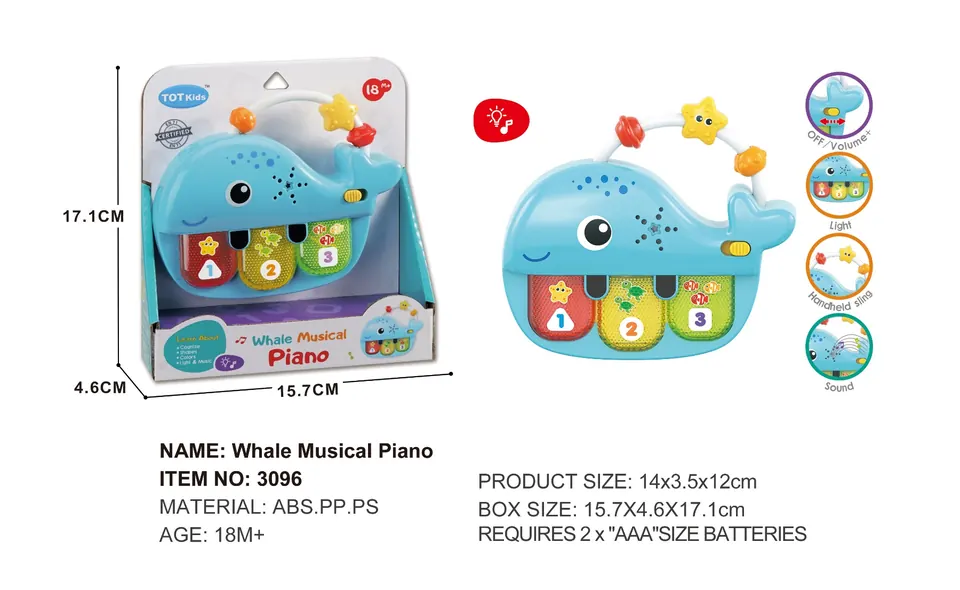 Whale Piano Light Music Piano Display Box wholesale from Qili Toys