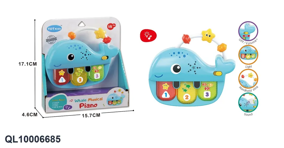 Whale Piano Light Music Piano Display Box wholesale from Qili Toys