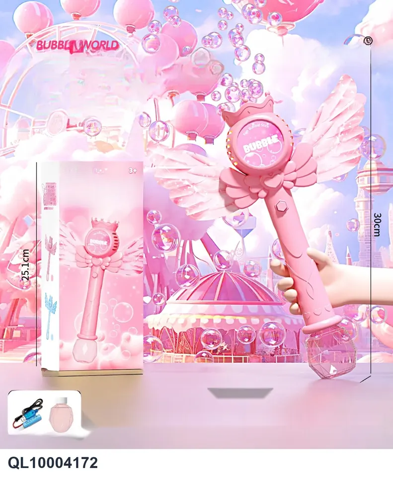 Angel Bubble Wand, Rechargeable Version Color Box wholesale from Qili Toys