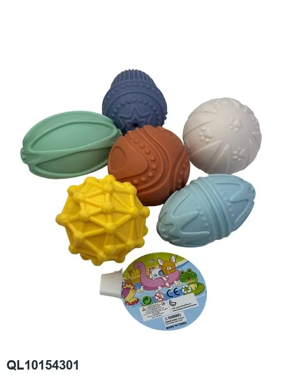Baby Bath Toys, Soft Rubber Grab Balls, Manhattan Sensory Massage Ball For Infants. Mesh Bag wholesale from Qili Toys