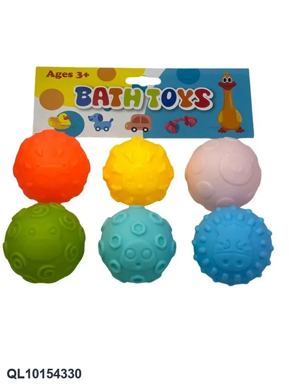 Baby Bath Toys, Soft Rubber Grab Balls, Manhattan Sensory Massage Ball For Infants. Super-Transparent PVC Card Holder wholesale from Qili Toys