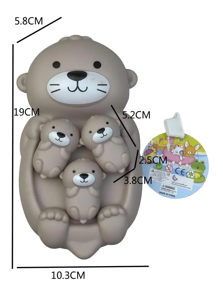Bathtub Animal Set For Kids: A Pair Of Otter Toys For Bath Time Fun. Mesh Bag wholesale from Qili Toys
