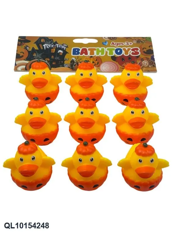 Cute Rubber Ducky Shaped Like A Pumpkin, Designed For Bath Time Play. Super-Transparent PVC Card Holder wholesale from Qili Toys