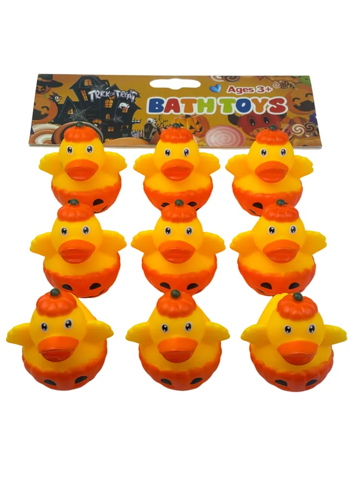 Cute Rubber Ducky Shaped Like A Pumpkin, Designed For Bath Time Play. Super-Transparent PVC Card Holder wholesale from Qili Toys