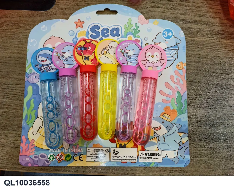 Marine Animal Bubble Wand 6PCS Blister Board wholesale from Qili Toys
