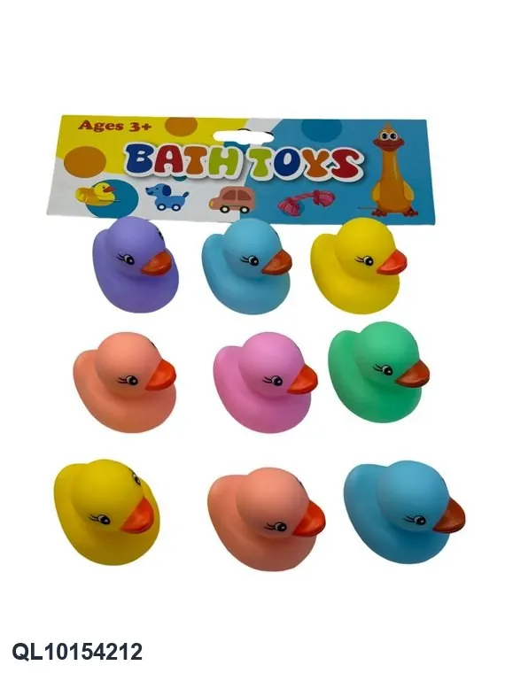 Nine Colorful Plastic Rubber Ducks For Bath Time Play. Super-Transparent PVC Card Holder wholesale from Qili Toys