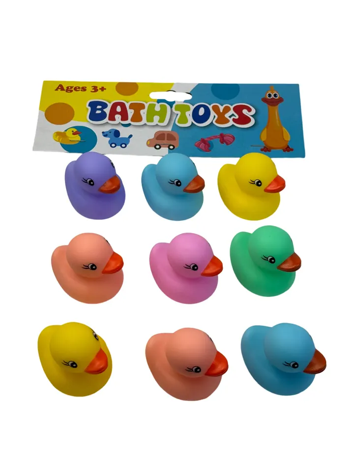 Nine Colorful Plastic Rubber Ducks For Bath Time Play. Super-Transparent PVC Card Holder wholesale from Qili Toys