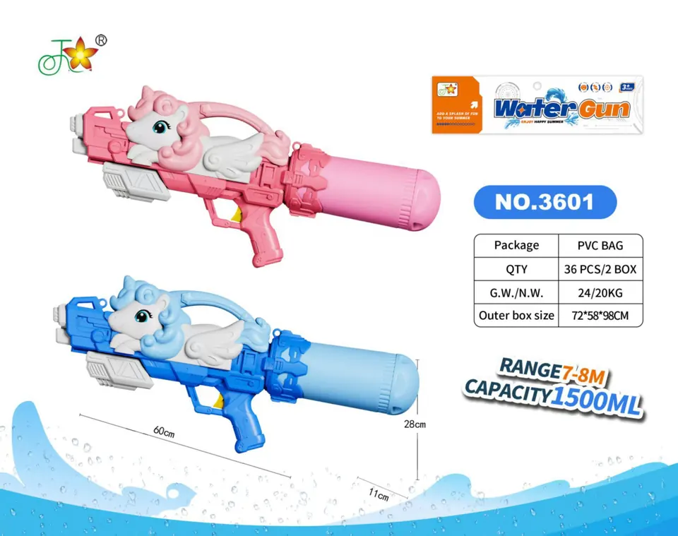 Pony Water Gun (blue, pink) PVC Header Bag wholesale from Qili Toys