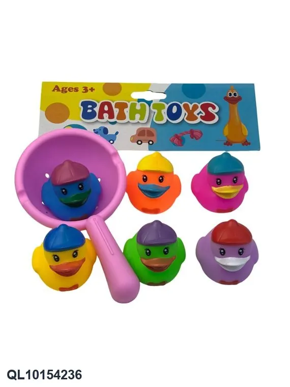 Six Bath Toys: Plastic Ducks With A Scoop Super-Transparent PVC Card Holder wholesale from Qili Toys