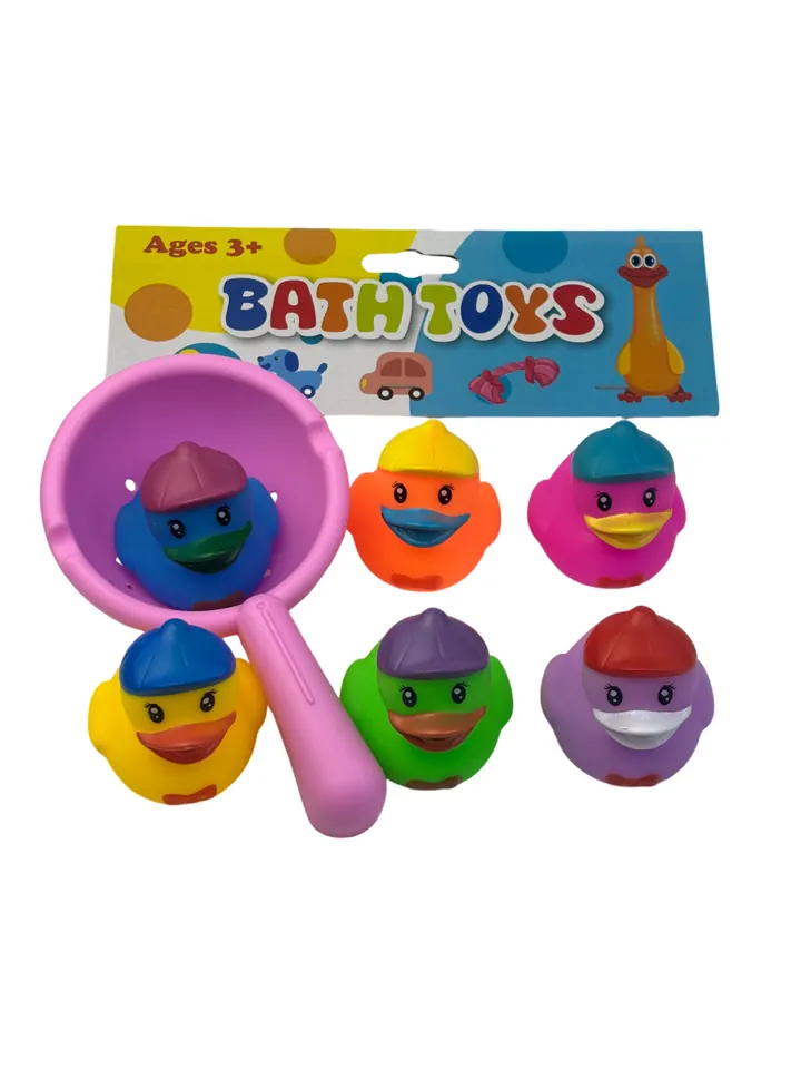Six Bath Toys: Plastic Ducks With A Scoop Super-Transparent PVC Card Holder wholesale from Qili Toys