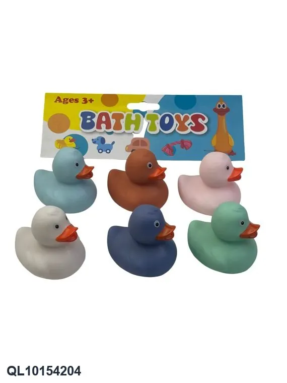 Six Colorful Plastic Duck Bath Toys. Super-Transparent PVC Card Holder wholesale from Qili Toys