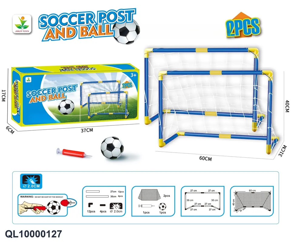 2 Sets Of Football Goals 60CM (36pcs, mobile football goals football field folding football goals football games outdoor sports toys) Color Box wholesale from Qili Toys