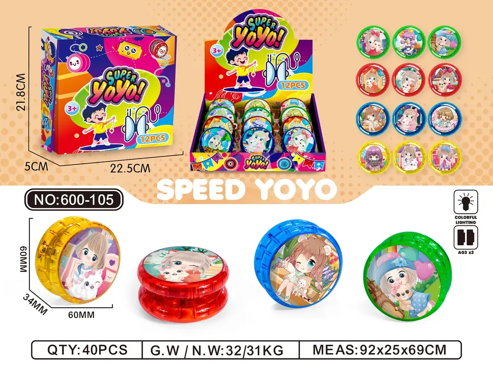Anime Girl Yo-Yo (12pcs whole box price) Display Box wholesale from Qili Toys