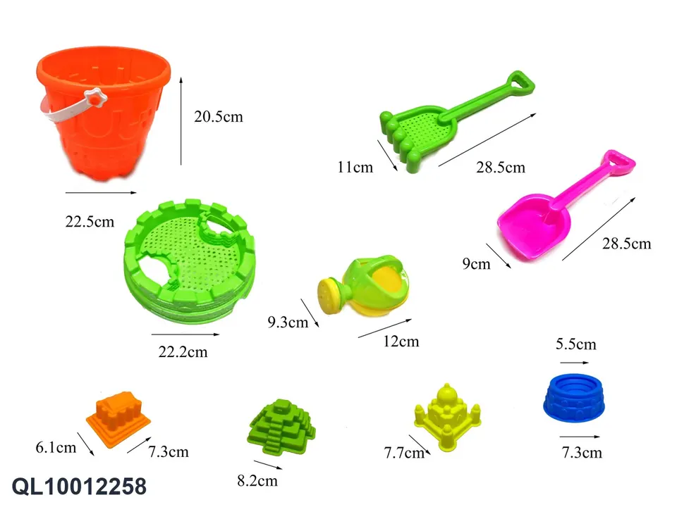 Beach Bucket 9PCS Hang Card + Mesh Bag wholesale from Qili Toys