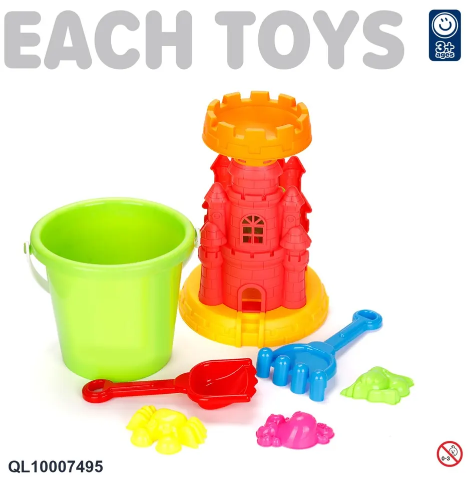 Beach Sand Hourglass 7-Piece Set Hang Card + Mesh Bag wholesale from Qili Toys