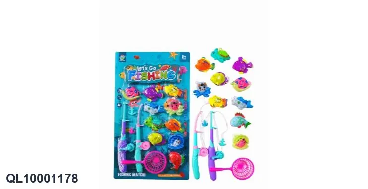 Double Pole Cute Magnetic Fishing Game Blister Board wholesale from Qili Toys
