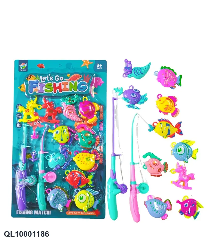Double Pole Cute Magnetic Fishing Game Blister Board wholesale from Qili Toys
