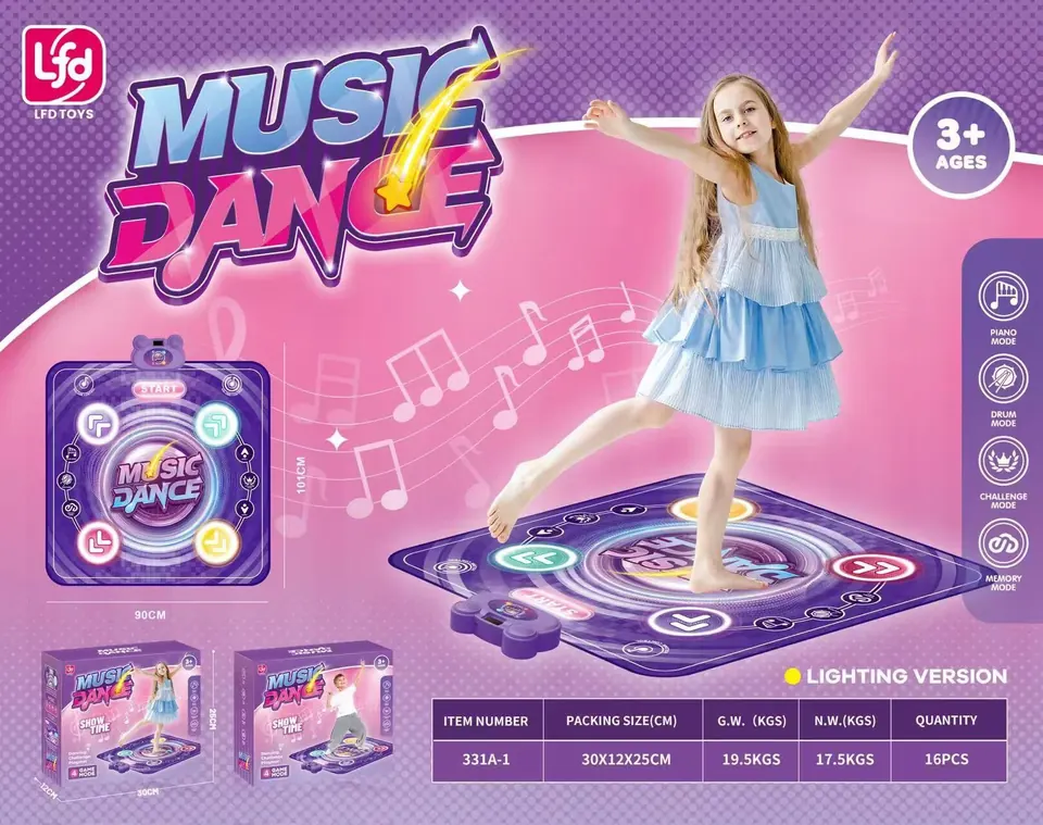 Music Dance Mat (Double-Light Version) Color Box wholesale from Qili Toys