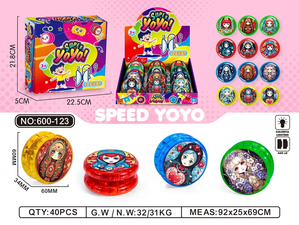 Russian Matryoshka Yo-Yo (12pcs whole box price) Display Box wholesale from Qili Toys