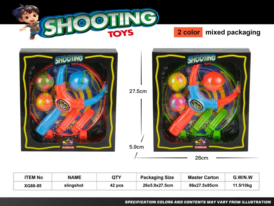 Slingshot (single style 2 colors mixed: blue, orange) Window Box wholesale from Qili Toys