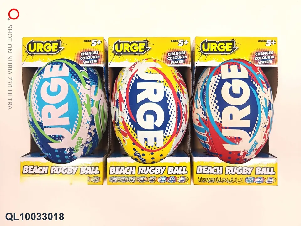 URGE Large Inflatable Diving Fabric Beach Ball That Changes Color When Submerged In Water, Three Colors. Hang Card wholesale from Qili Toys