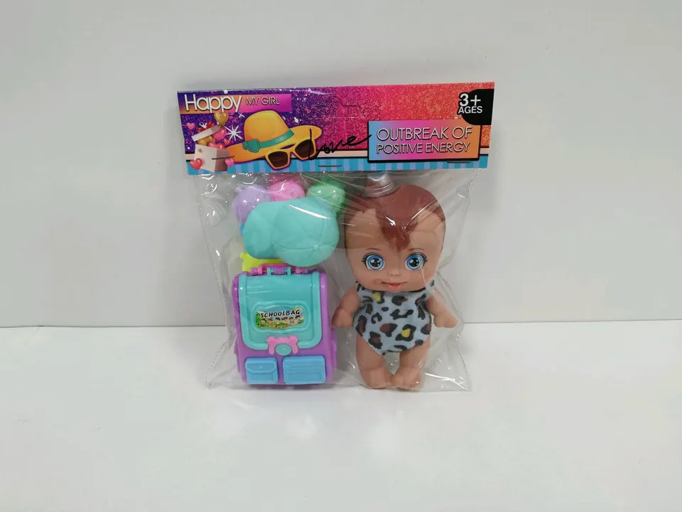 5-Inch Large Vinyl Doll With Schoolbag, Baseball Cap And Balloons PVC Header Bag wholesale from Qili Toys