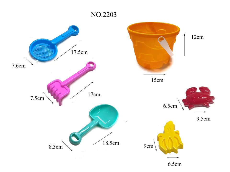 Beach Bucket 6PCS Hang Card + Mesh Bag wholesale from Qili Toys