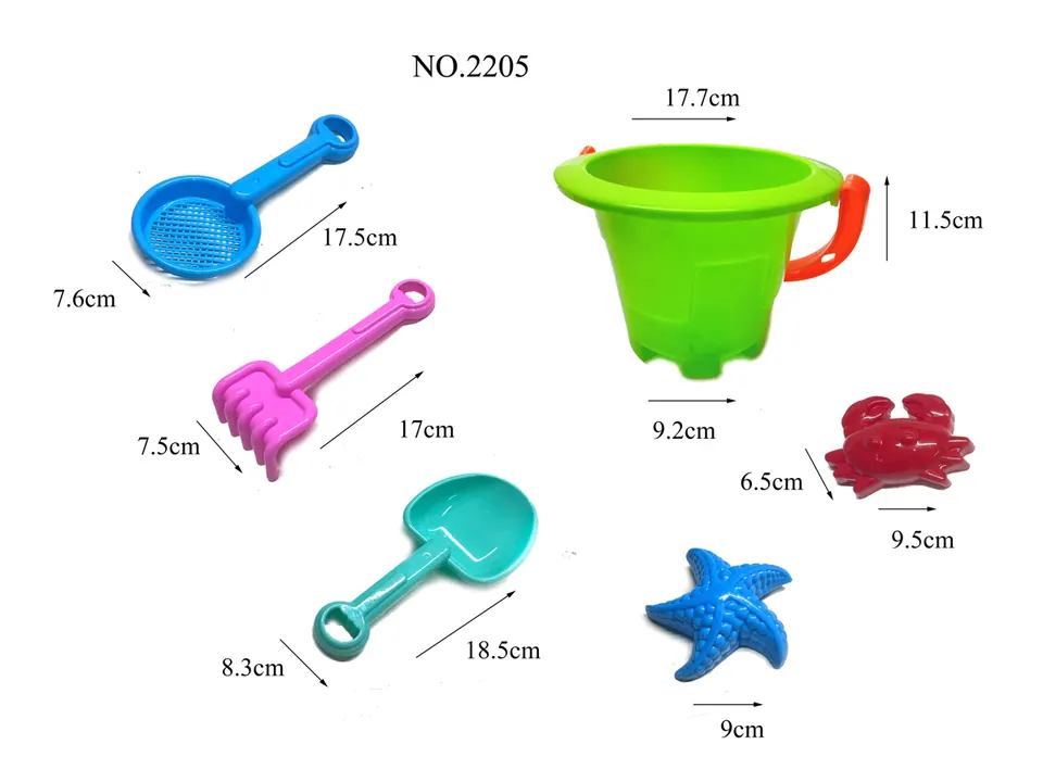 Beach Bucket 6PCS Hang Card + Mesh Bag wholesale from Qili Toys