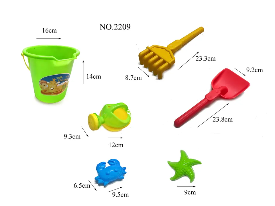 Beach Bucket 6PCS Hang Card + Mesh Bag wholesale from Qili Toys
