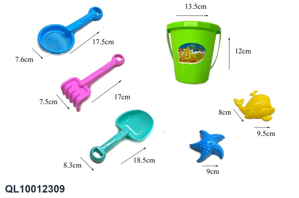 Beach Bucket 6PCS Hang Card + Mesh Bag wholesale from Qili Toys