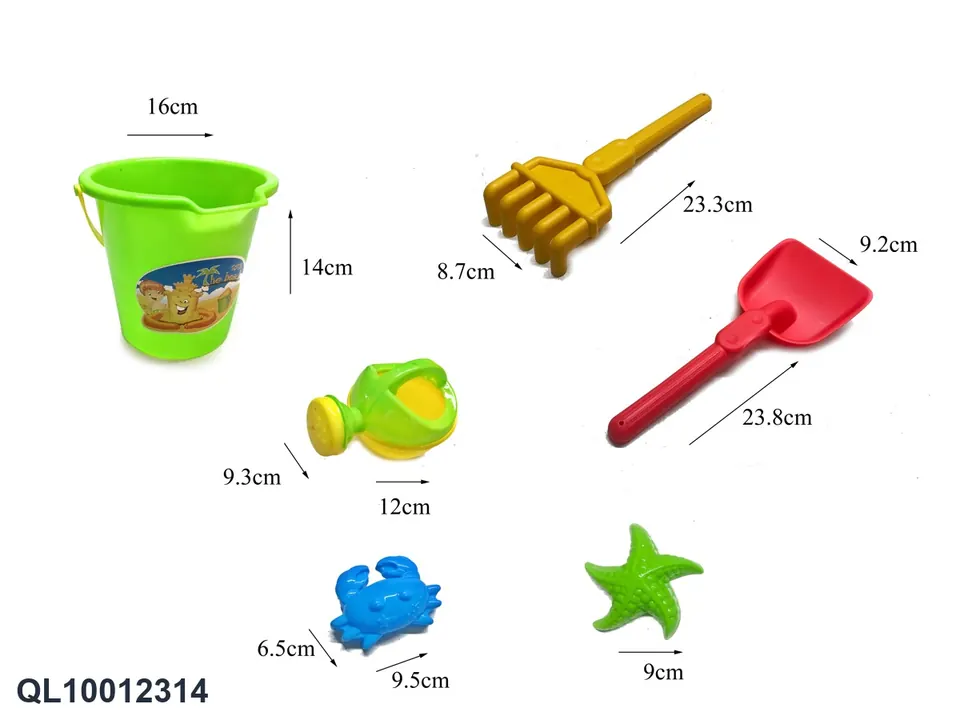 Beach Bucket 6PCS Hang Card + Mesh Bag wholesale from Qili Toys