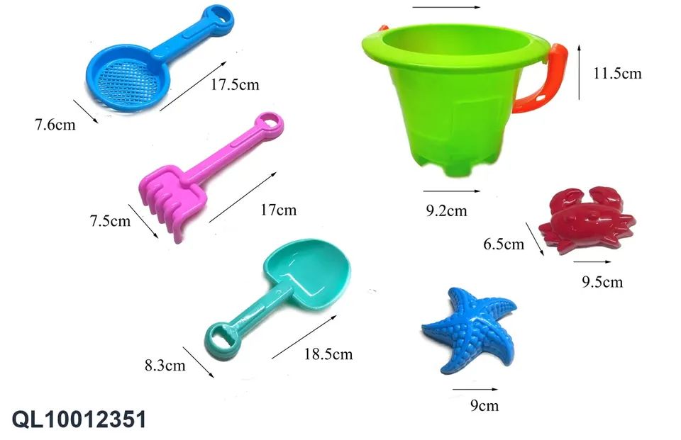 Beach Bucket 6PCS Hang Card + Mesh Bag wholesale from Qili Toys