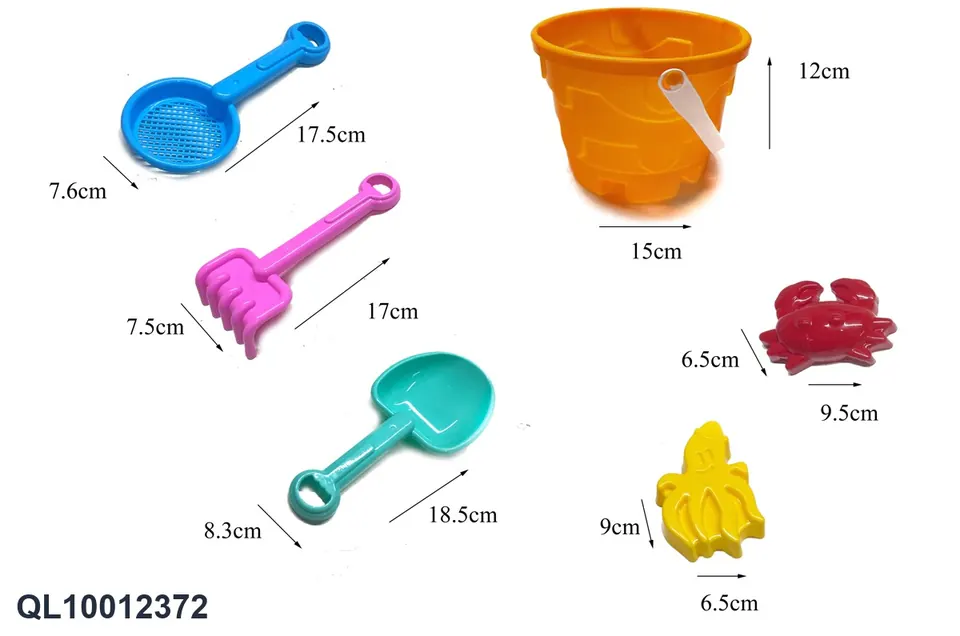 Beach Bucket 6PCS Hang Card + Mesh Bag wholesale from Qili Toys