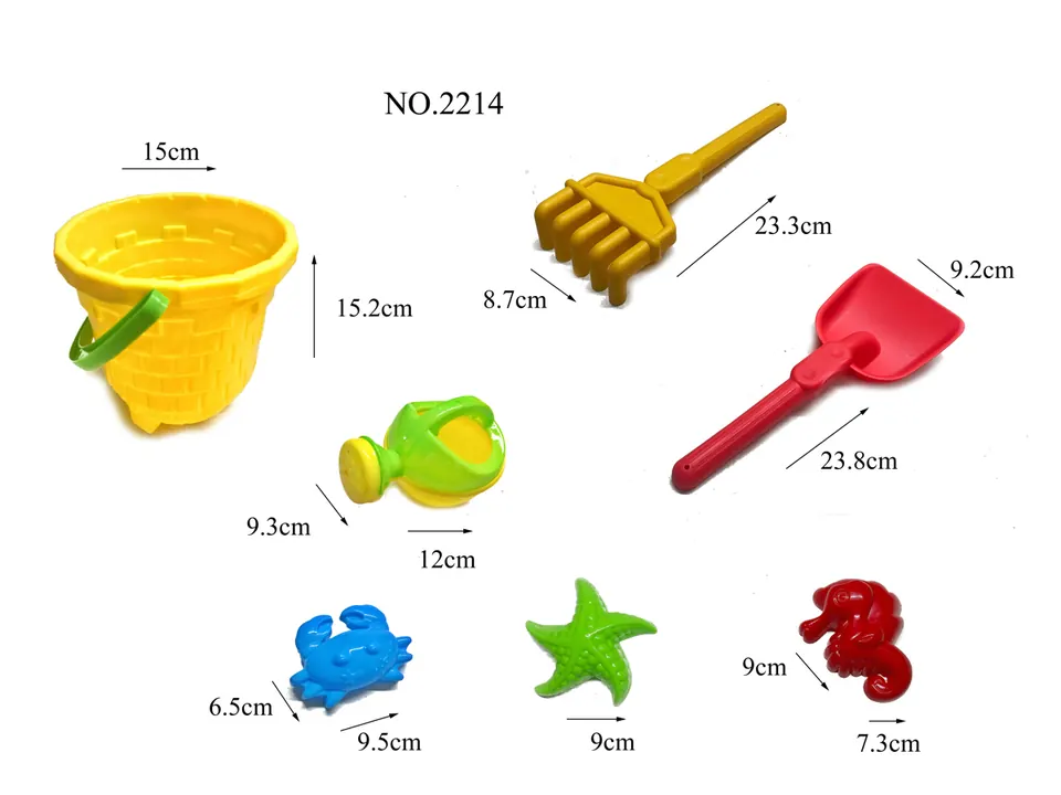 Beach Bucket 7PCS Hang Card + Mesh Bag wholesale from Qili Toys